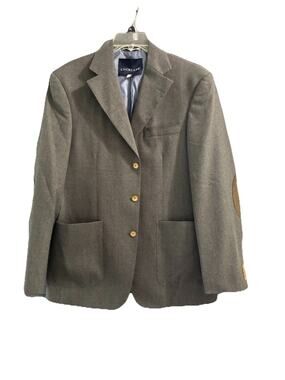 Thomas Dean Lochlane Gray Wool Blazer Elbow patches Mens Sz M/40R